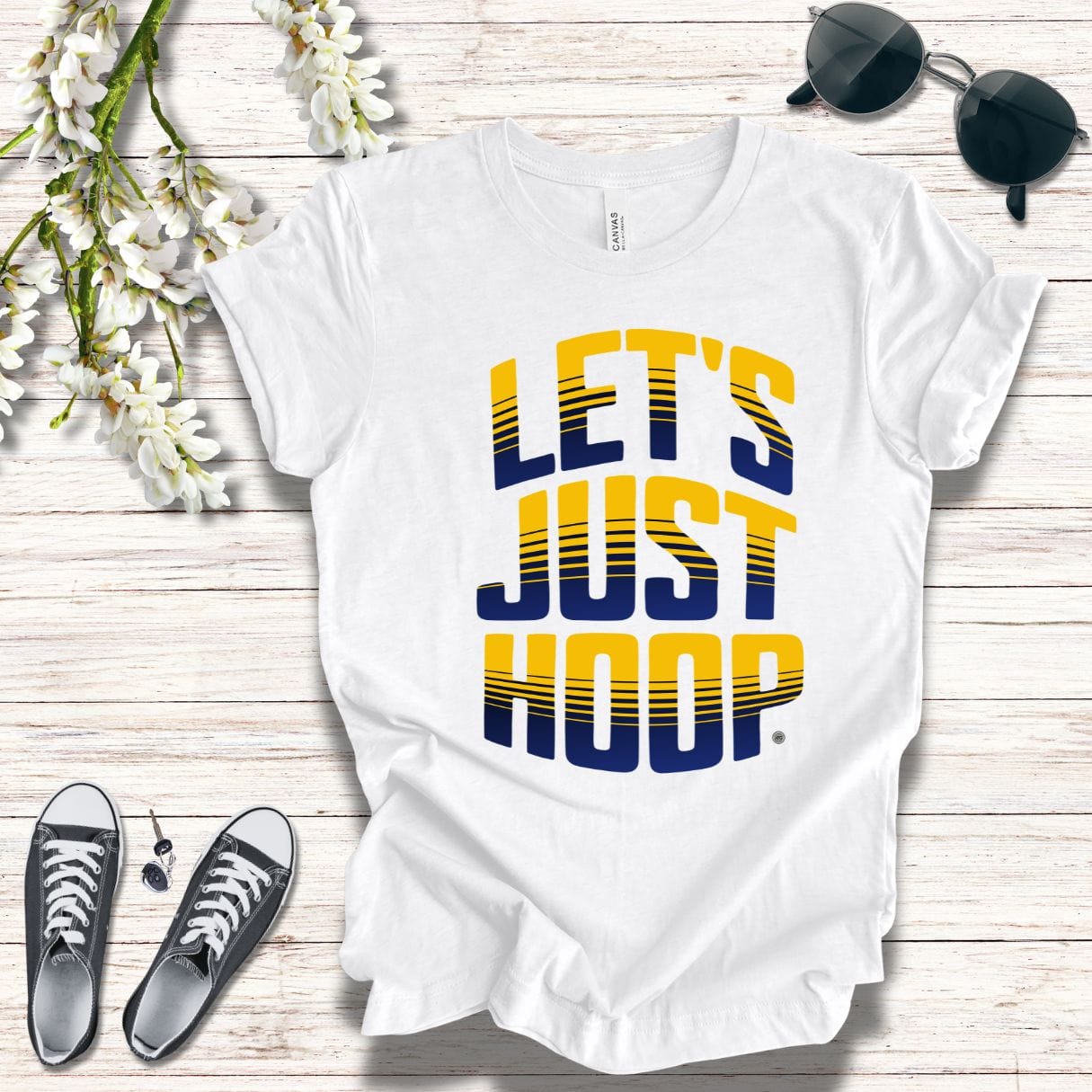 T-Shirt Let's Just Hoop Yellow Text T-Shirt