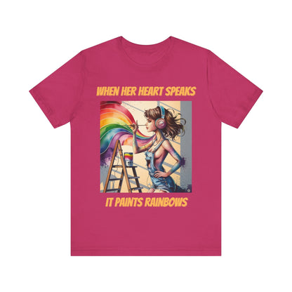T-Shirt Rainbow Heart T-Shirt Berry / S