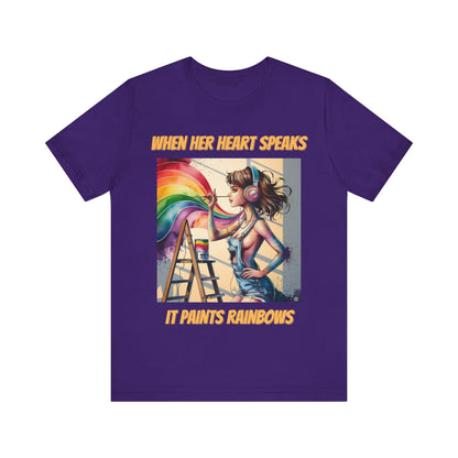 T-Shirt Rainbow Heart T-Shirt Team Purple / S