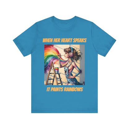 T-Shirt Rainbow Heart T-Shirt Aqua / S