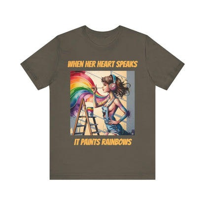T-Shirt Rainbow Heart T-Shirt Army / S