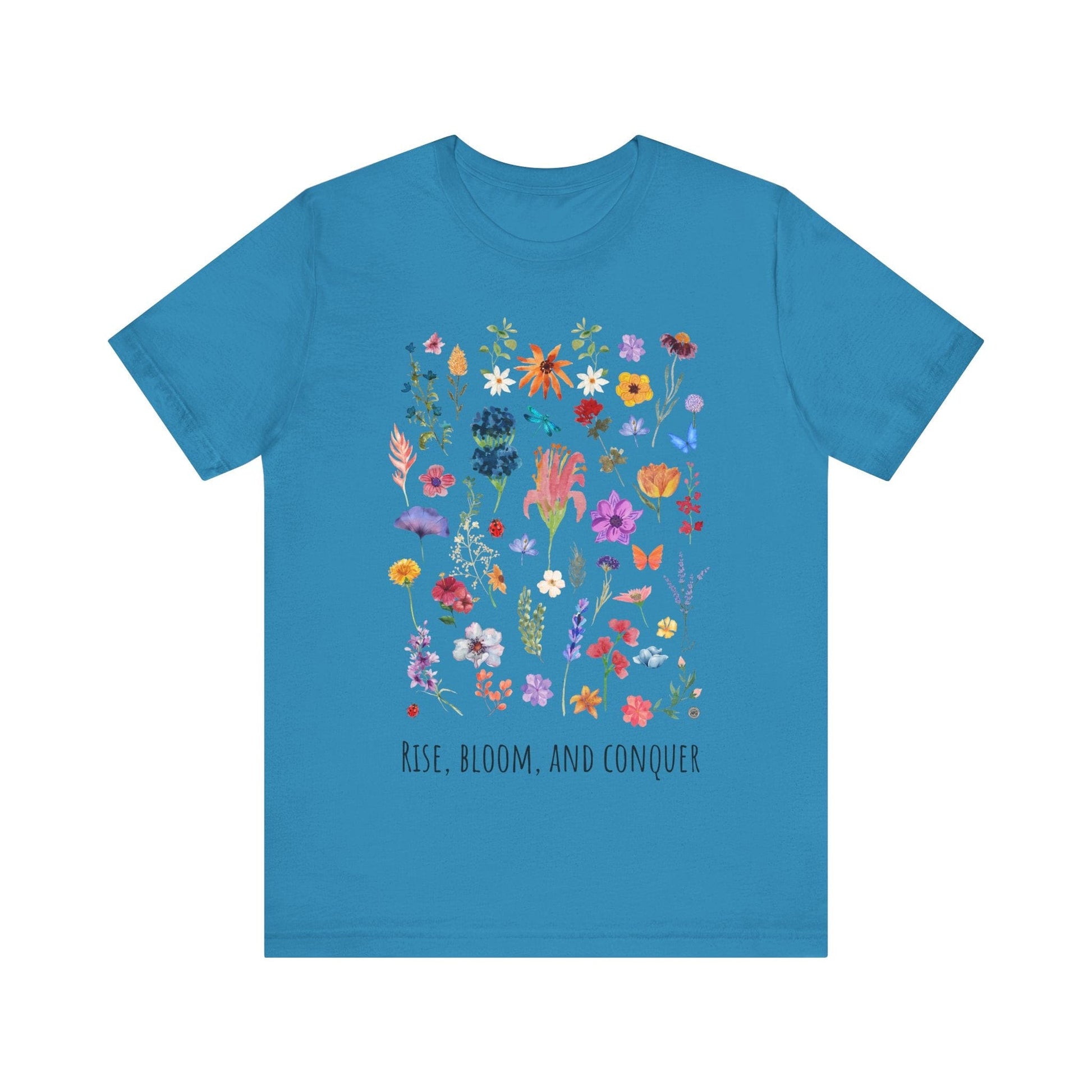 T-Shirt Rise, Bloom, Conquer T-Shirt Aqua / S