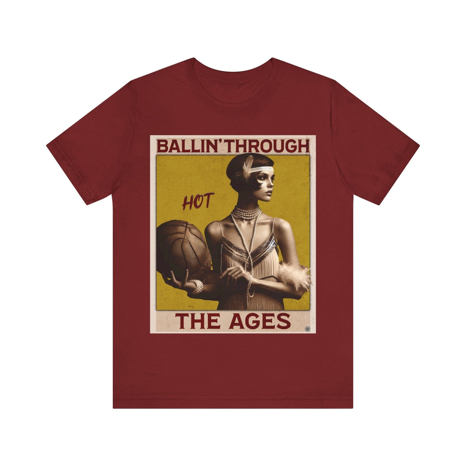 T-Shirt Short Sleeve Tee - Ballin Through the Ages Cardinal / S