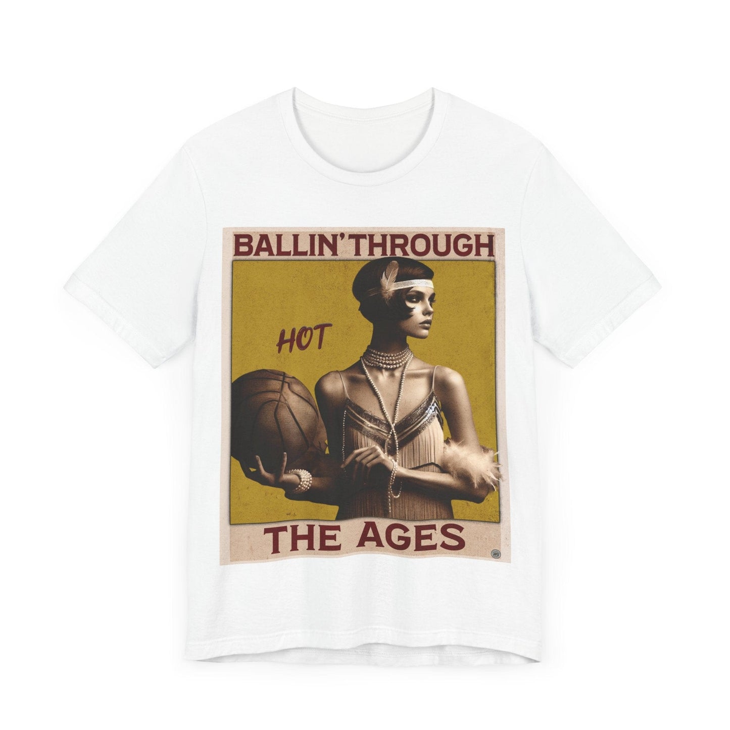 T-Shirt Short Sleeve Tee - Ballin Through the Ages White / S