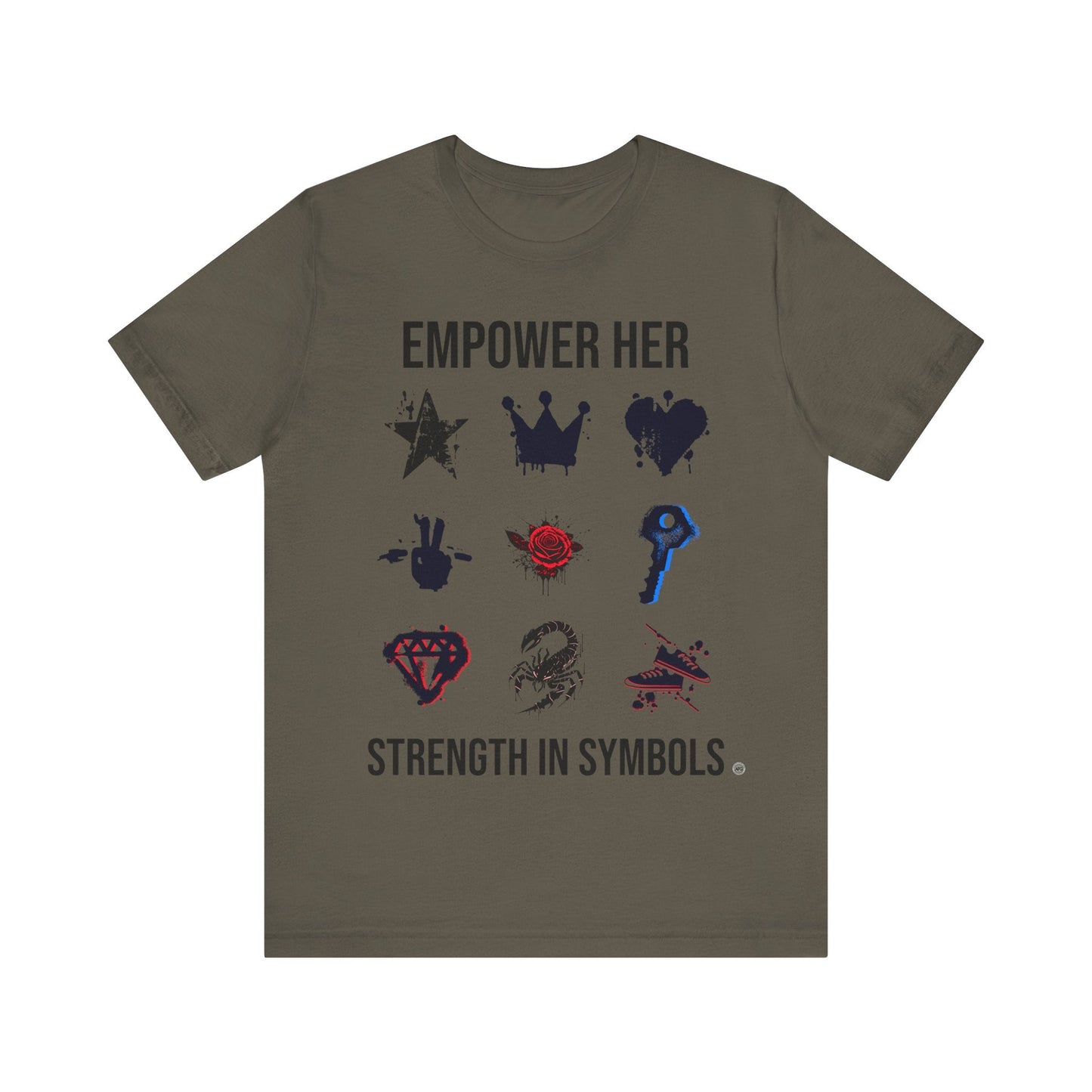 T-Shirt Strength in Symbols Tee Army / S