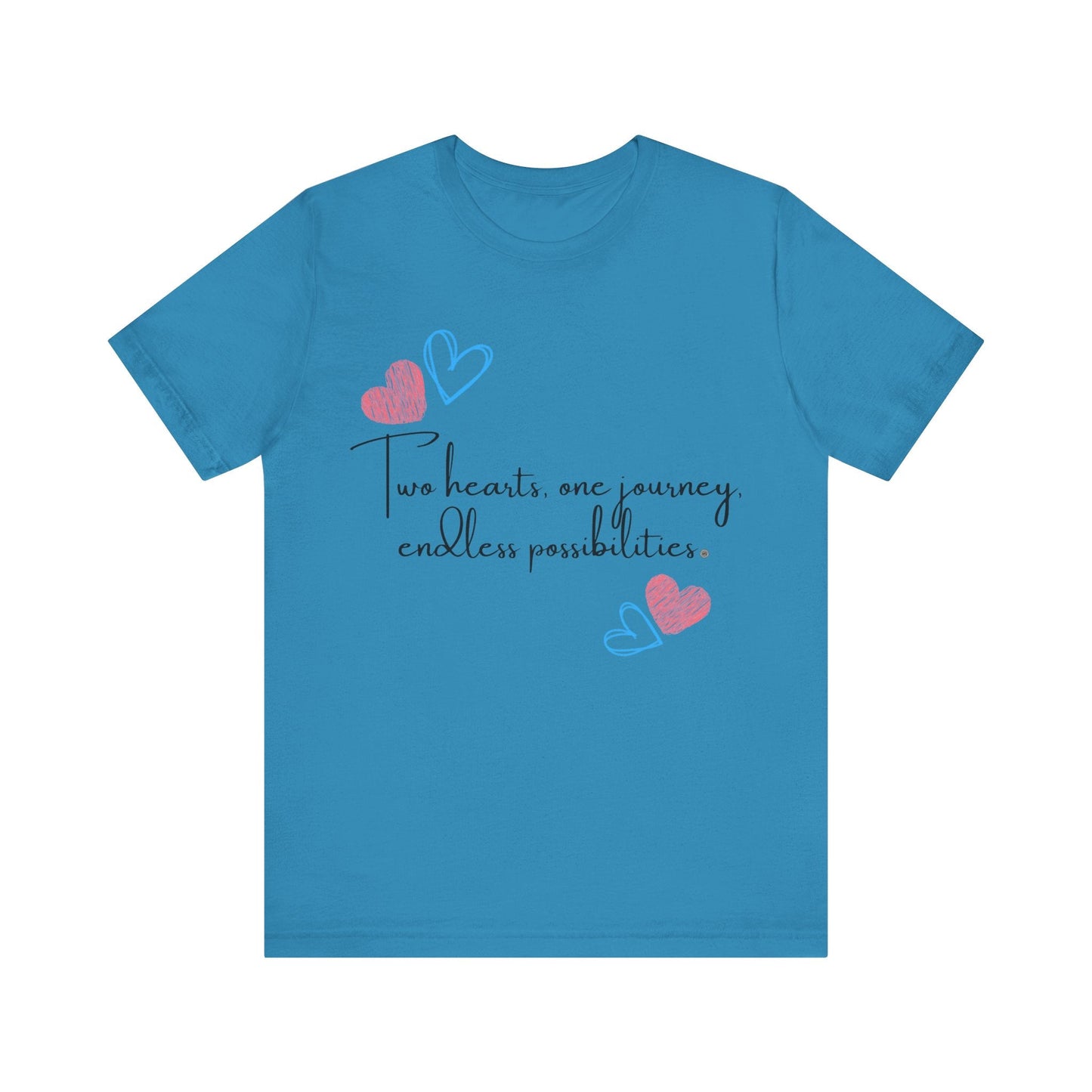 T-Shirt Two Hearts Topography Tee Aqua / S