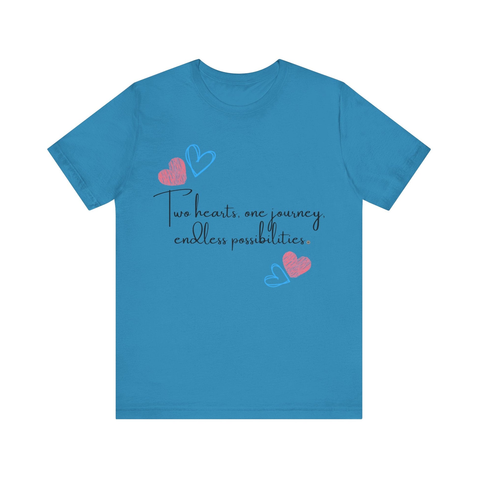 T-Shirt Two Hearts Topography Tee Aqua / S