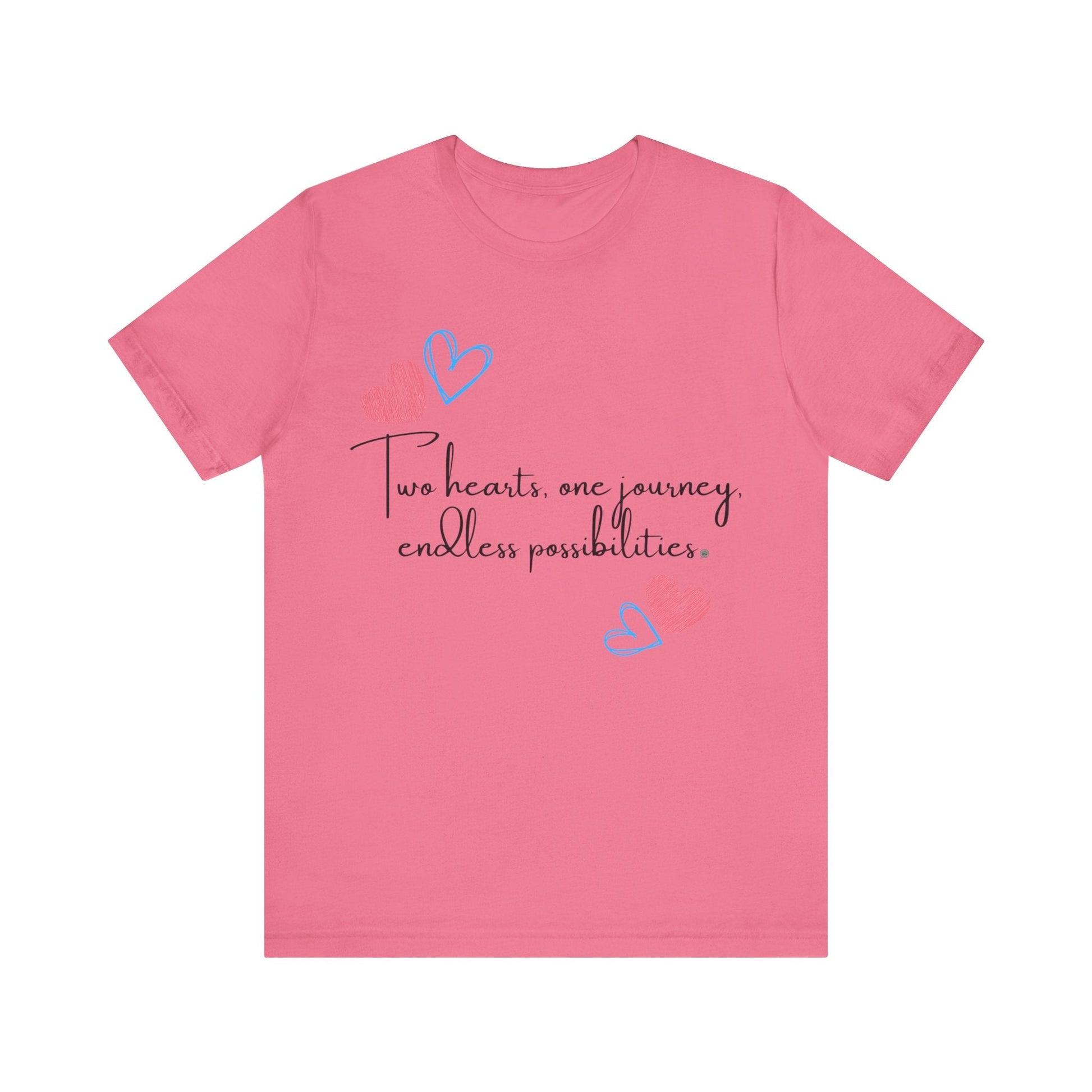 T-Shirt Two Hearts Topography Tee Charity Pink / S