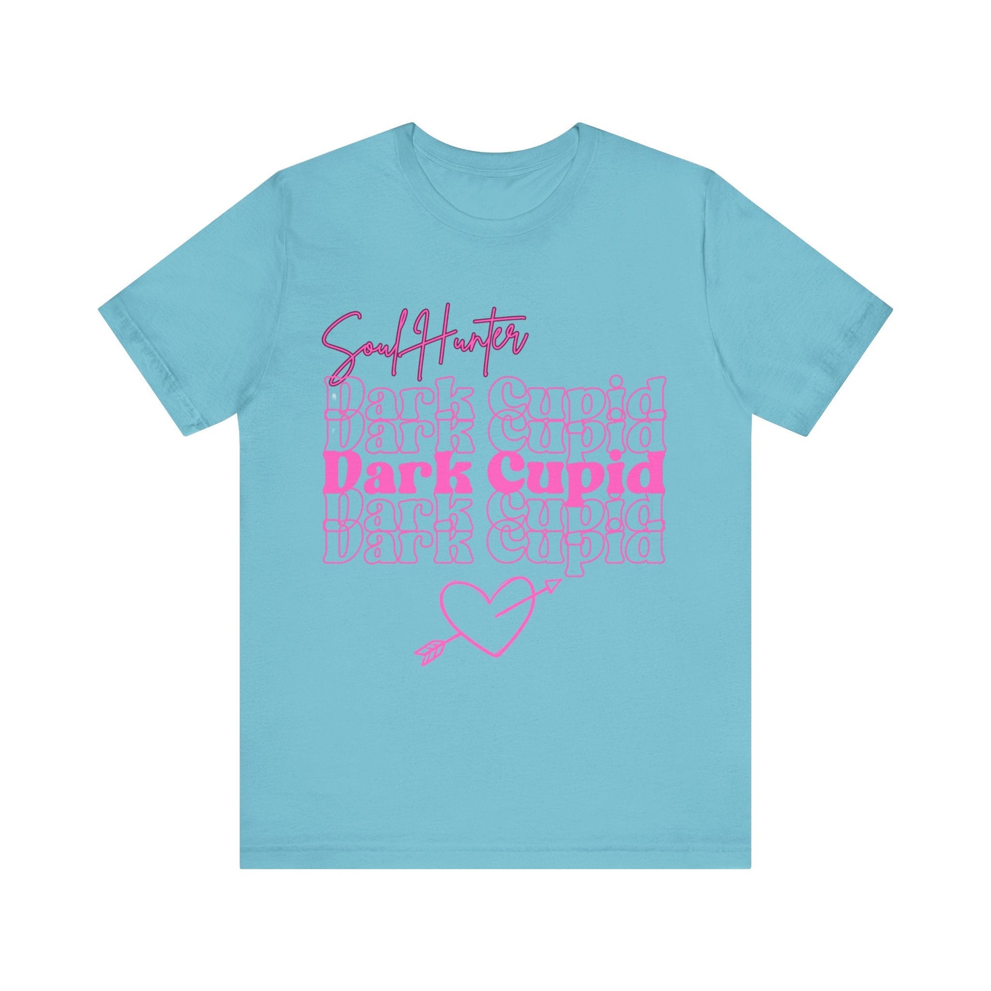 T-Shirt Unisex Jersey Tee - Soul Hunter Dark Cupid Design Turquoise / S