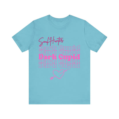 T-Shirt Unisex Jersey Tee - Soul Hunter Dark Cupid Design Turquoise / S