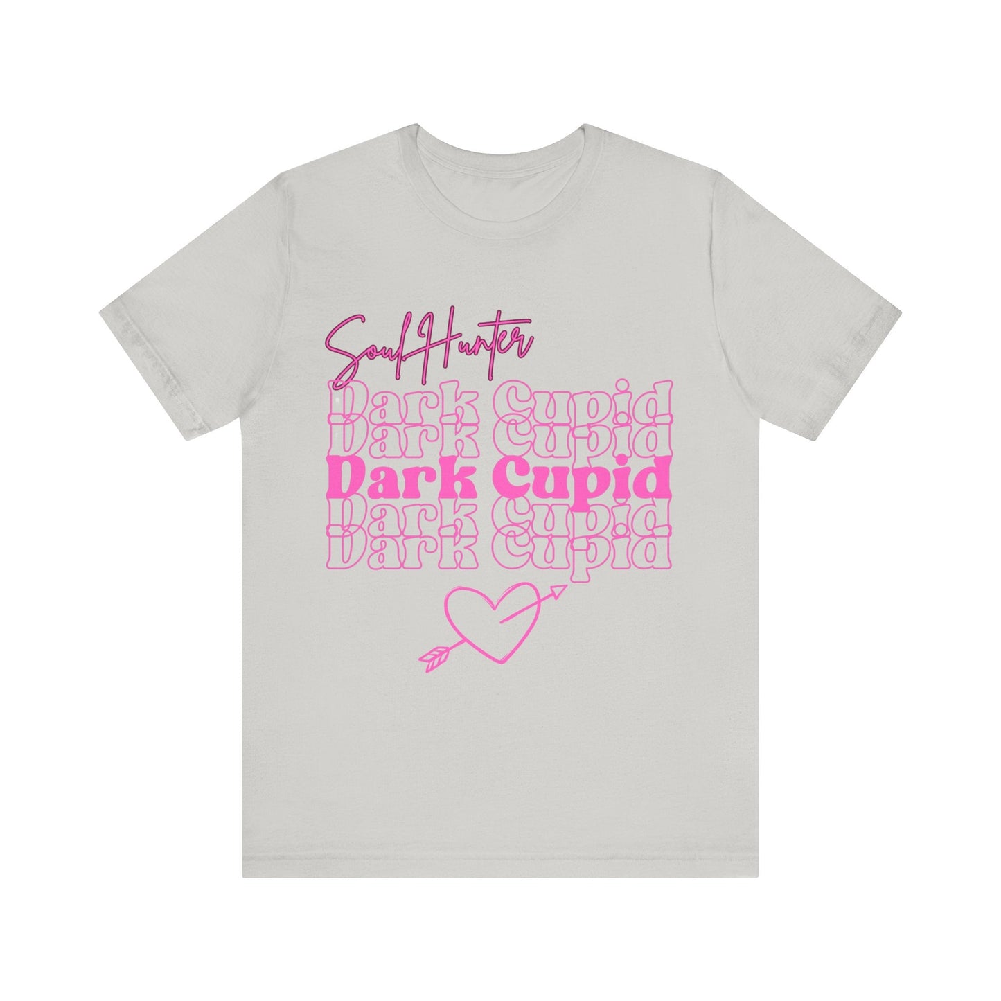 T-Shirt Unisex Jersey Tee - Soul Hunter Dark Cupid Design Silver / S