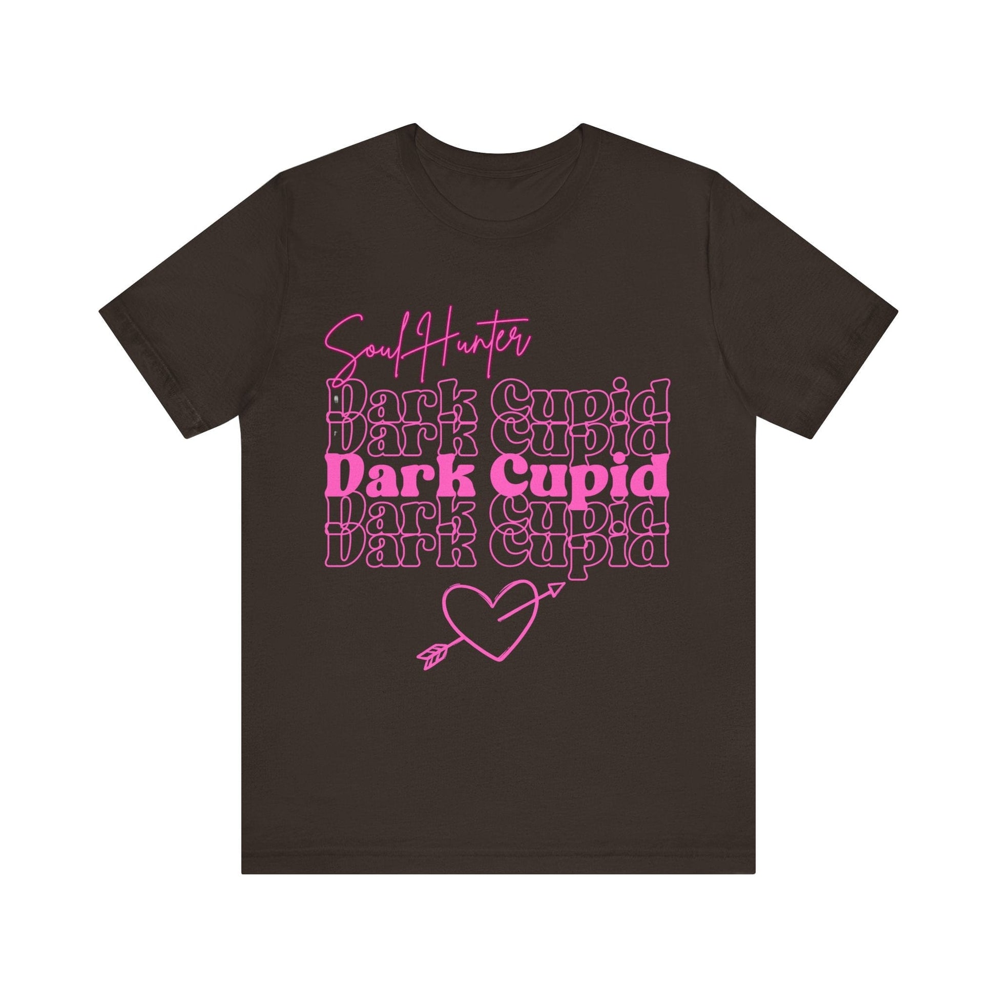 T-Shirt Unisex Jersey Tee - Soul Hunter Dark Cupid Design Brown / S