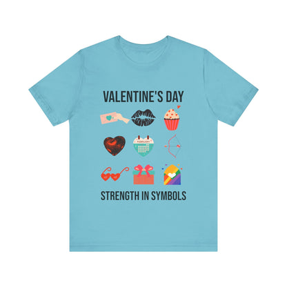 T-Shirt Valentines Day Symbols Tee Turquoise / S