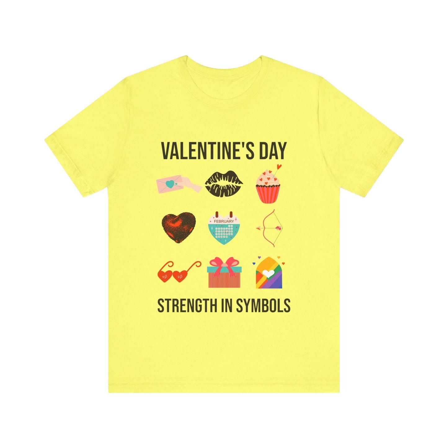 T-Shirt Valentines Day Symbols Tee Yellow / S