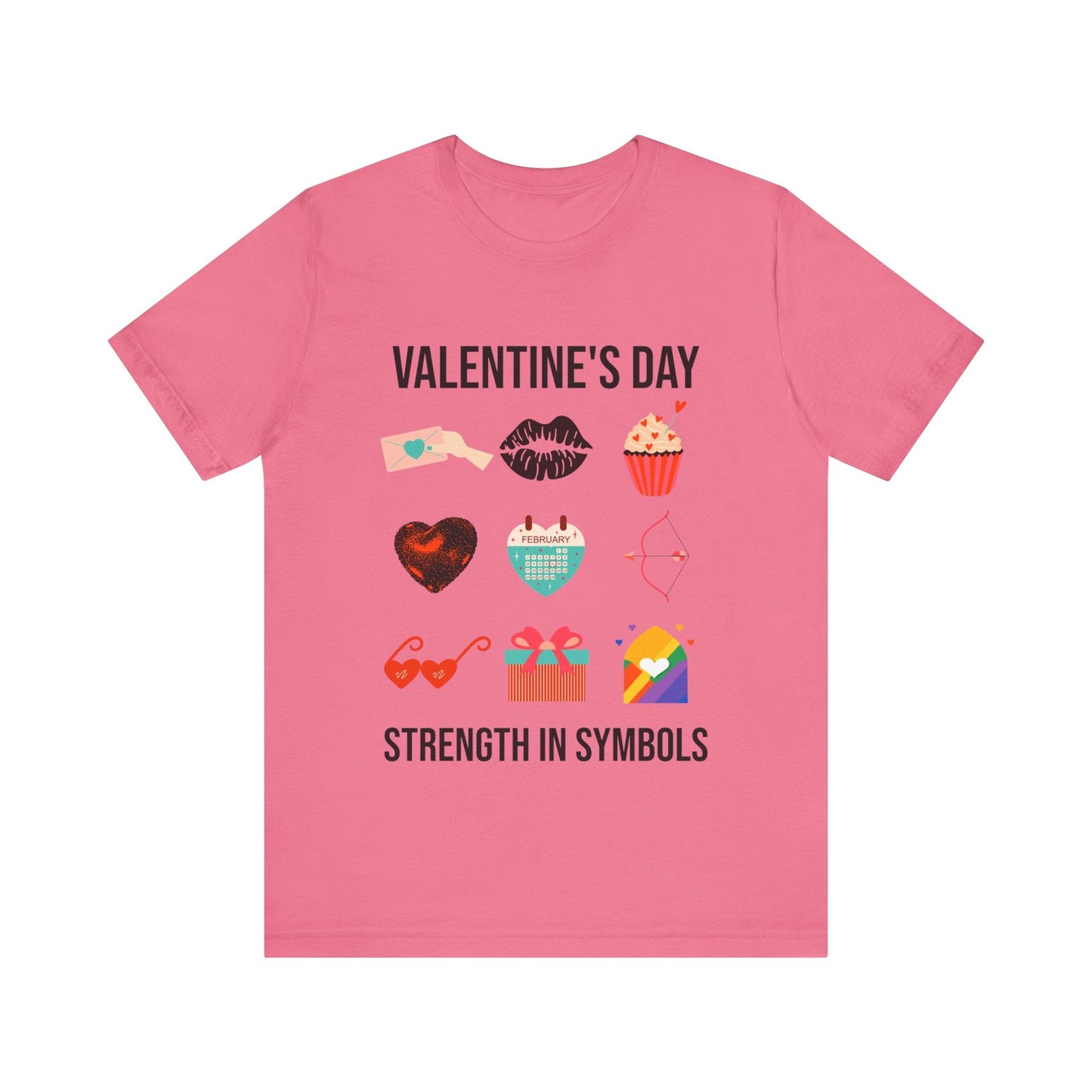 T-Shirt Valentines Day Symbols Tee Charity Pink / S