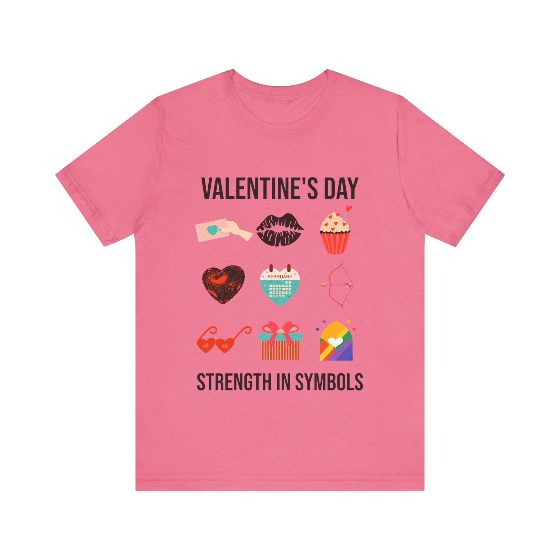 T-Shirt Valentines Day Symbols Tee Charity Pink / S