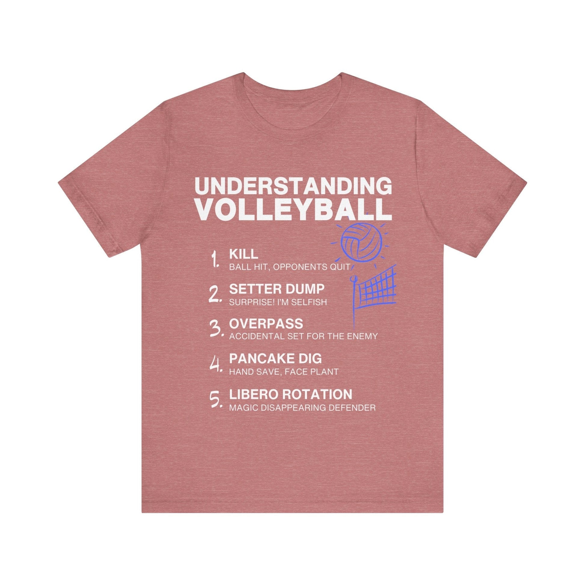 T-Shirt Volleyball Tee - Understanding Volleyball Heather Mauve / S