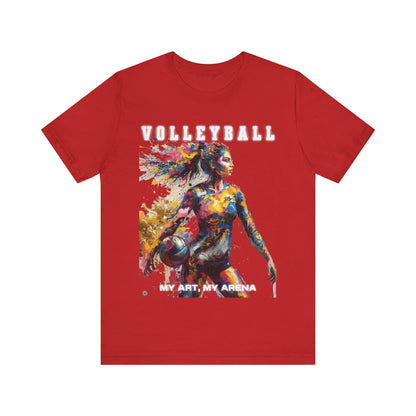 T-Shirt Volleyball Unisex Tee - My Art My Arena Design Red / S