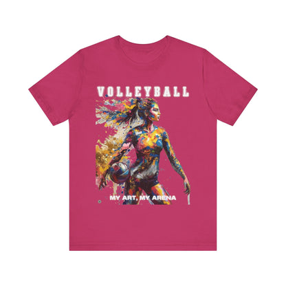 T-Shirt Volleyball Unisex Tee - My Art My Arena Design Berry / S