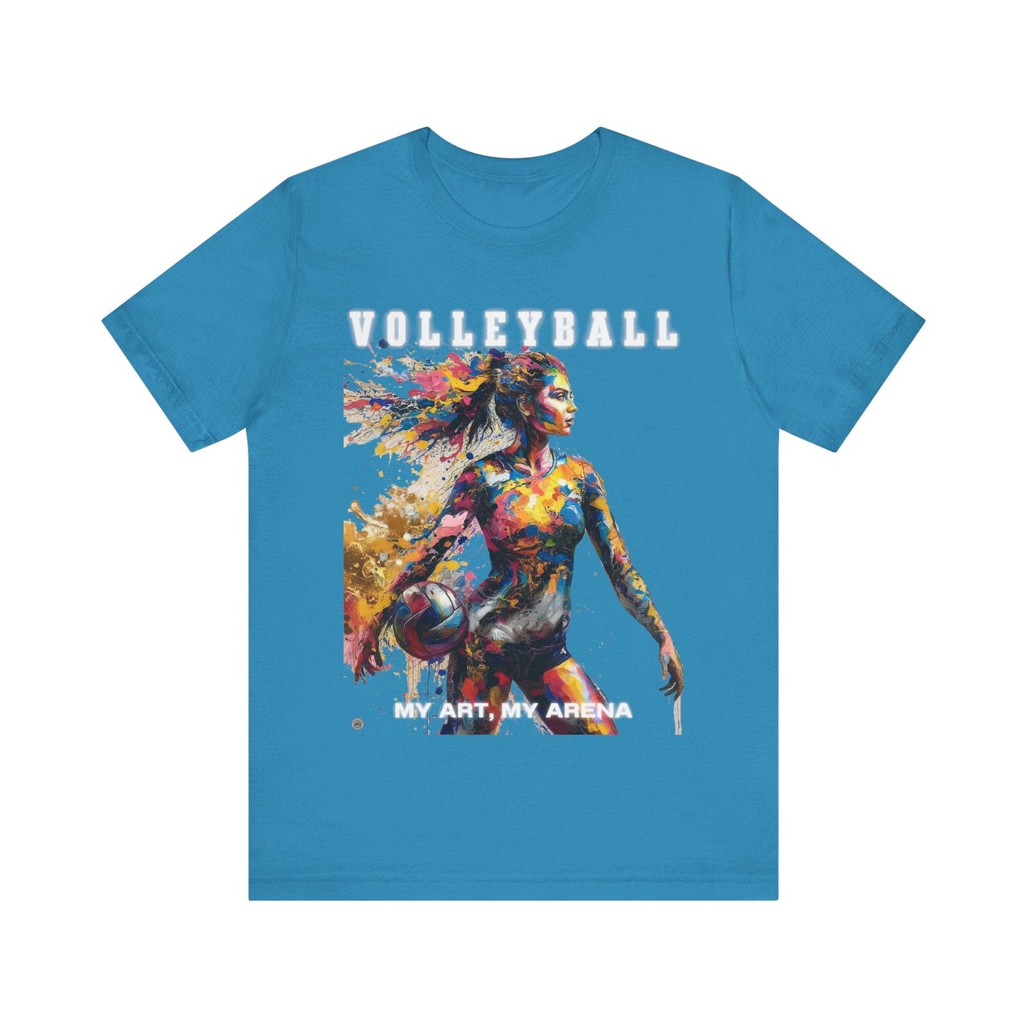 T-Shirt Volleyball Unisex Tee - My Art My Arena Design Aqua / S