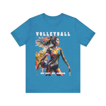 T-Shirt Volleyball Unisex Tee - My Art My Arena Design Aqua / S