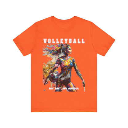 T-Shirt Volleyball Unisex Tee - My Art My Arena Design Orange / S