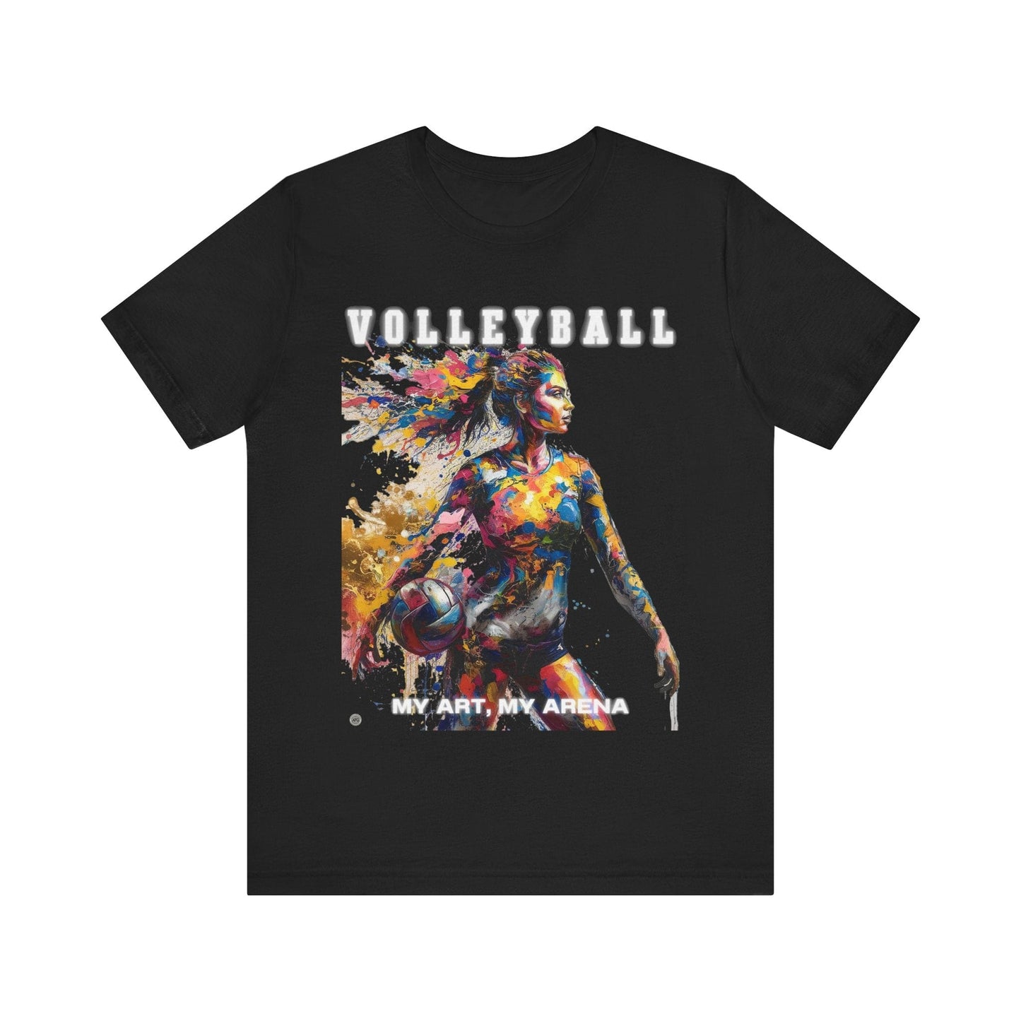 T-Shirt Volleyball Unisex Tee - My Art My Arena Design Black / S