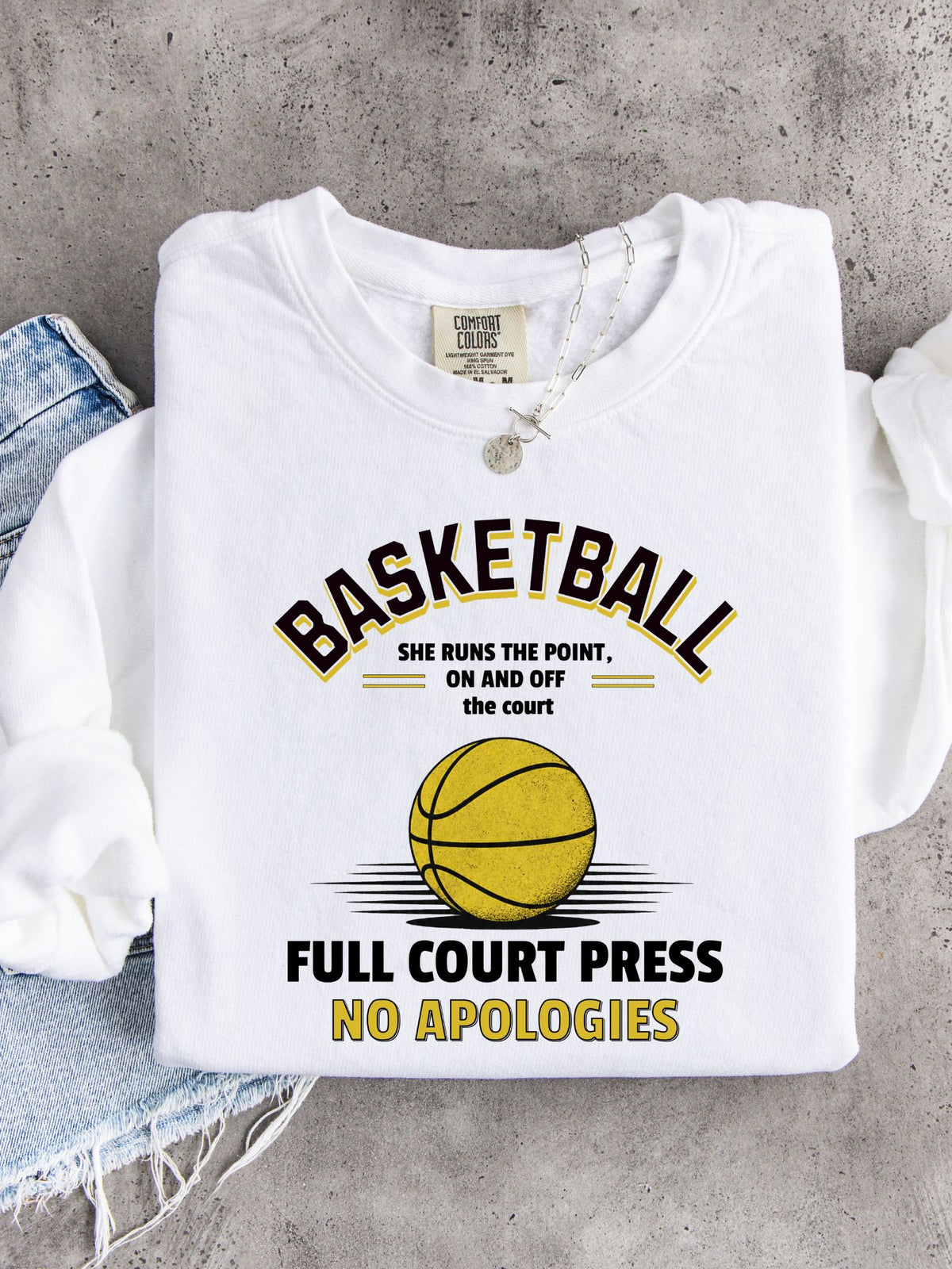 Full Court Press — Lightweight Basketball Crewneck
